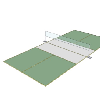 现代羽毛球场su模型