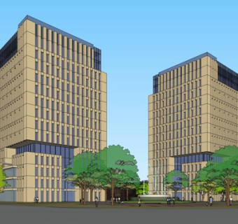 现代高层办公楼su模型