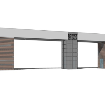 现代建筑门头su模型