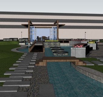 中式园林景观su模型