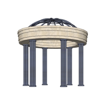 中式廊架凉亭su模型