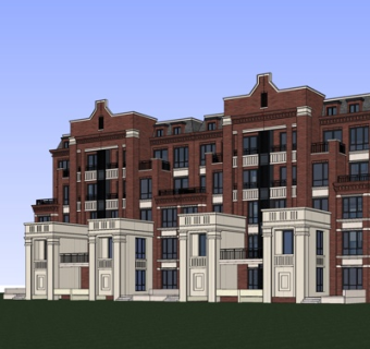 欧式洋房外观su模型