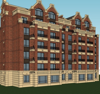 欧式洋房外观su模型