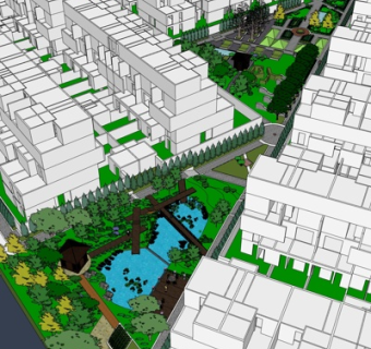 新中式公园景观su模型