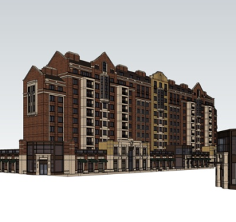 欧式公寓楼su模型