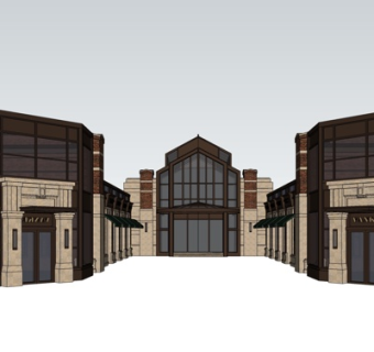欧式沿街商业建筑su模型