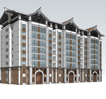 欧式公寓楼su模型