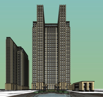 新古典酒店su模型