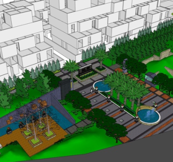 现代公园景观su模型