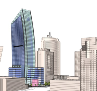 现代高层办公楼su模型