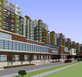 现代沿街商业建筑su模型