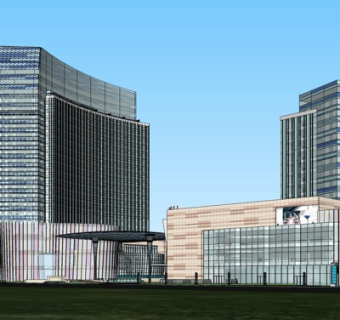 现代沿街商业建筑su模型