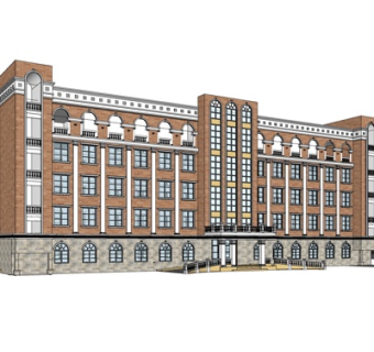 欧式酒店su模型