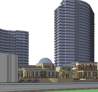 现代高层办公楼su模型