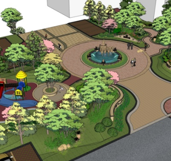 现代公园景观su模型