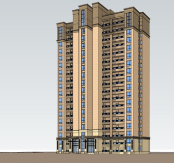 现代高层公寓楼su模型