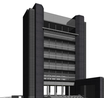 现代高层办公楼su模型
