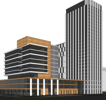 现代高层办公楼su模型