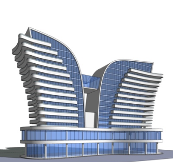 现代办公楼su模型