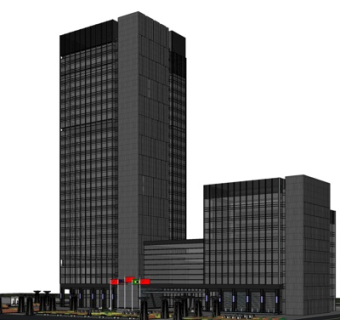 现代高层办公楼su模型