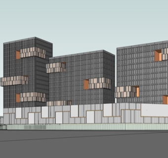 现代办公楼su模型