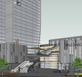 现代商业街su模型