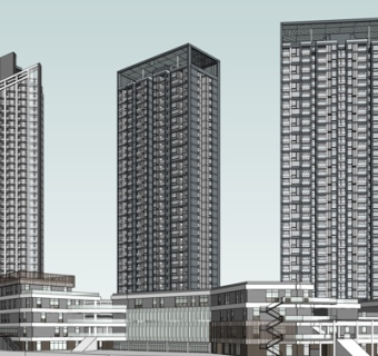 现代高层办公楼su模型