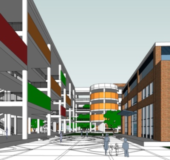 现代商业街su模型