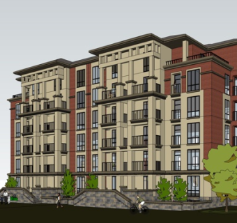 现代公寓楼su模型