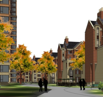 欧式公寓楼su模型