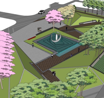 现代广场景观su模型