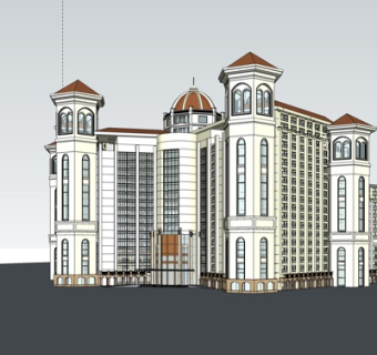 欧式酒店su模型