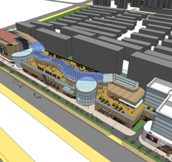 现代商业街su模型