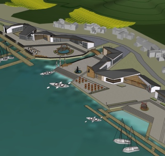 新中式码头建筑su模型
