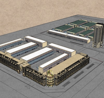 欧式商业街su模型