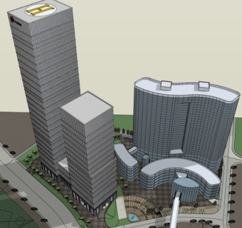 现代高层办公楼su模型