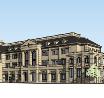 欧式酒店su模型