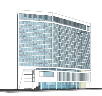 现代高层办公楼su模型