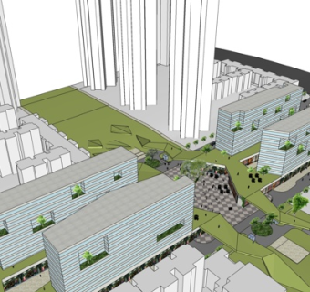 现代办公楼规划su模型