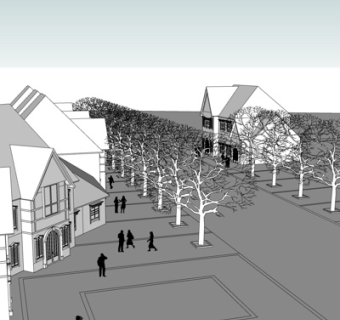 欧式商业街su模型