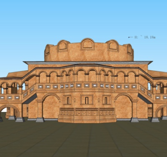 欧式酒店su模型