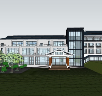 现代商业会所su模型