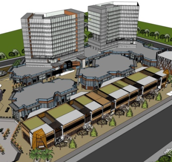 现代商业街su模型