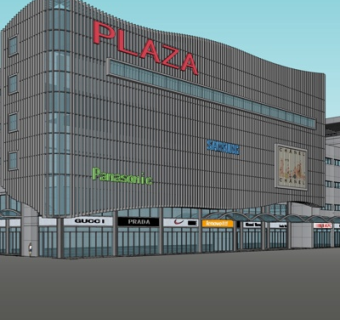 现代沿街商业建筑su模型