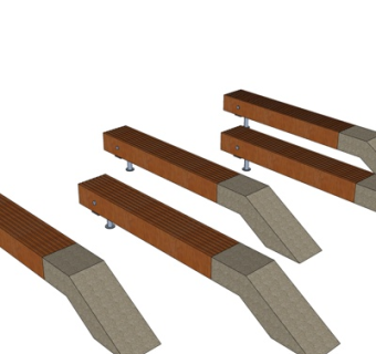 现代长凳su模型