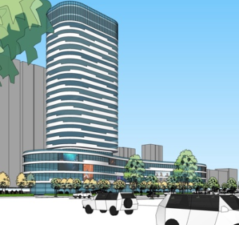 现代高层办公楼su模型