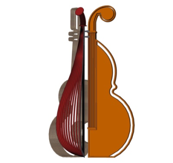 中式琵琶小品su模型