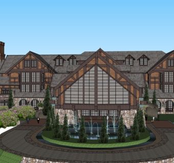 欧式酒店su模型