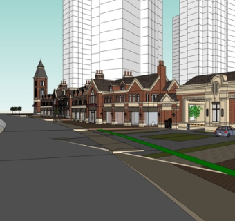 欧式商业街su模型