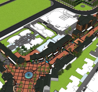 新中式商业街su模型